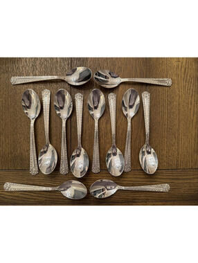 Fairmont Silver Juliana Teaspoons - Rose Scroll Edge - Set of 12